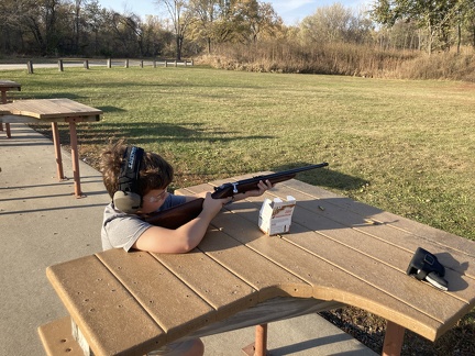 JB Learning to Shoot Grandpas 22 Rifle1